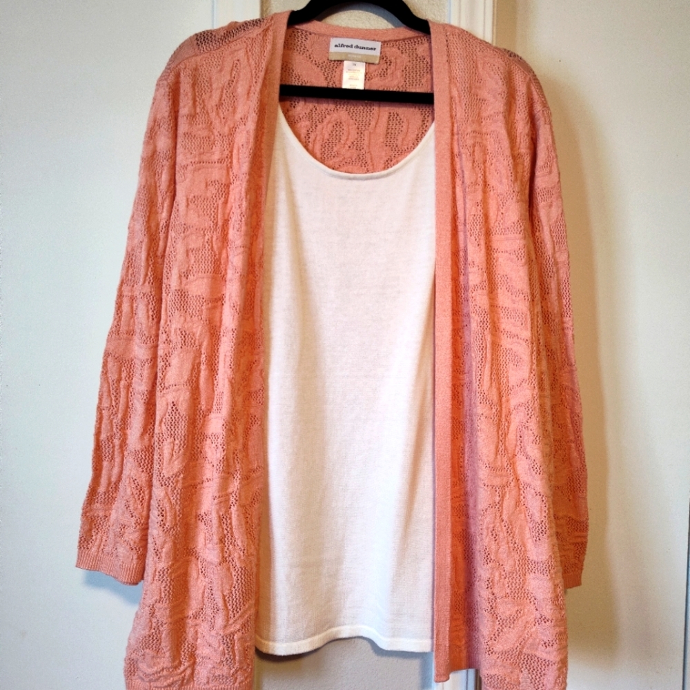 Peach Open-Front Sweater